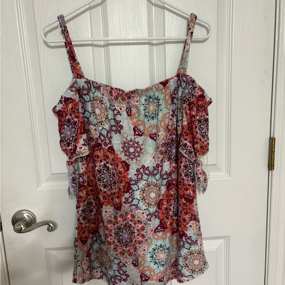 Bobbie Brooks Red and White Ruffled Camisole